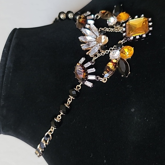 Vintage! BETSEY JOHNSON Hollywood Glam Leopard / Tiger Jewel Head Necklace. - Picture 4 of 9